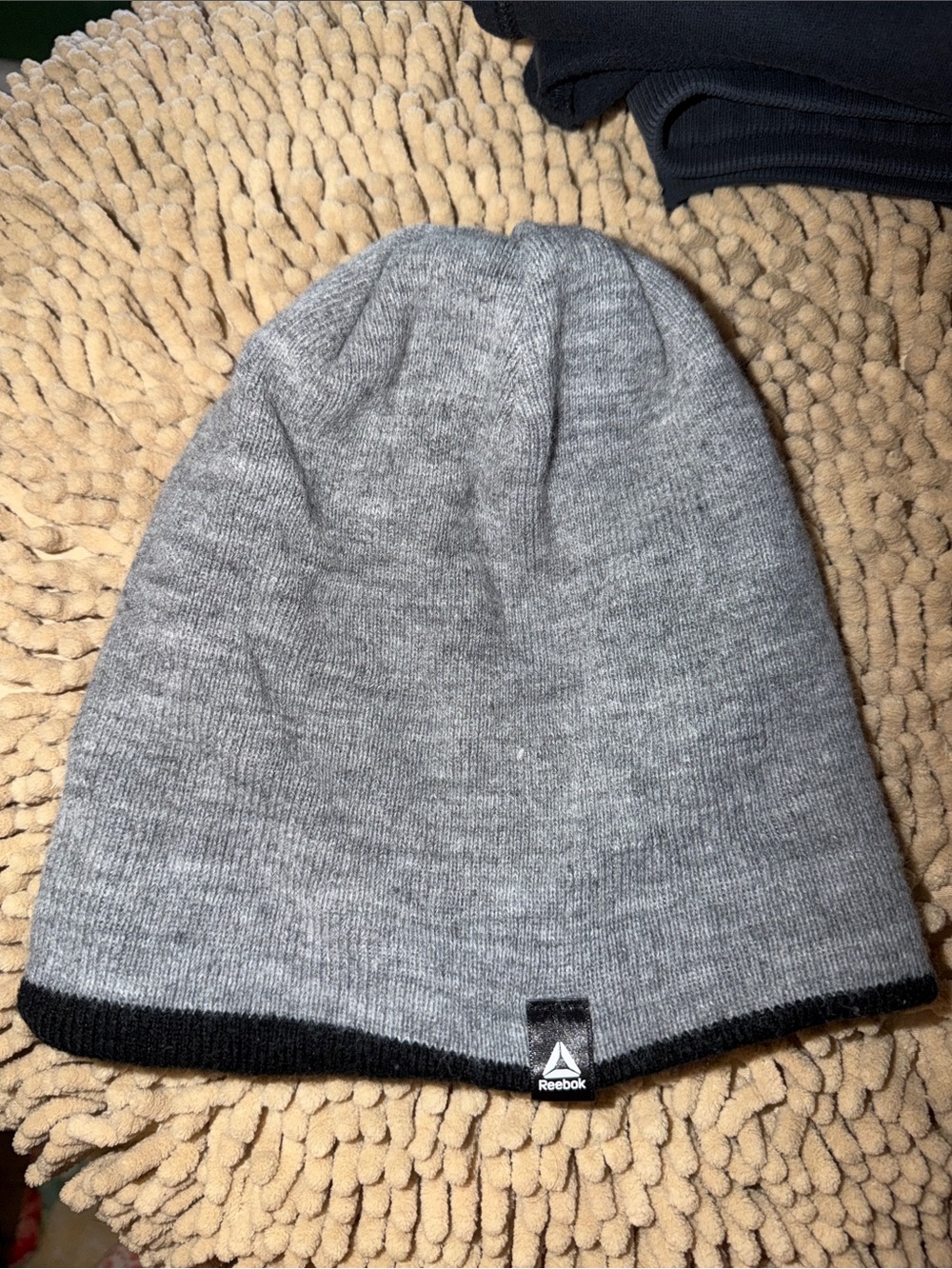 Reebok Reversible Gray/Black Knit Beanie